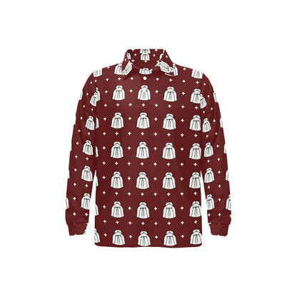 Shih Tzu Print Design LKS301 Long Sleeve Polo Shirt For Men's