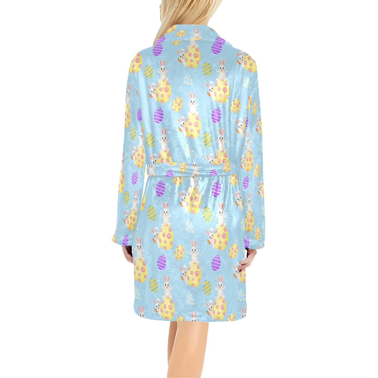 Easter Eggs Pattern Print Design RB015 Women's Fleece Robe