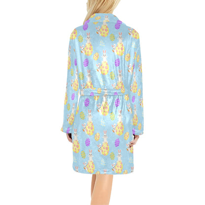 Easter Eggs Pattern Print Design RB015 Women's Fleece Robe