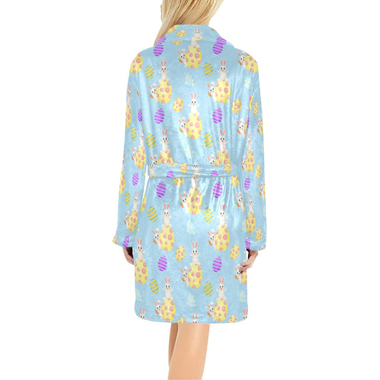 Easter Eggs Pattern Print Design RB015 Women's Fleece Robe