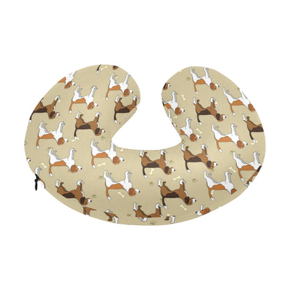 Beagle Pattern Print Design 01 U-Shaped Travel Neck Pillow