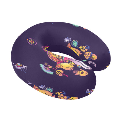 Ganesha Pattern Print Design 04 U-Shaped Travel Neck Pillow