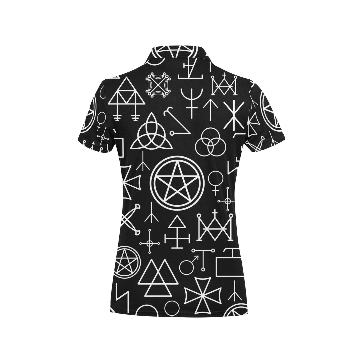 Pentagram Pattern Print Design A02 Women's Polo Shirt