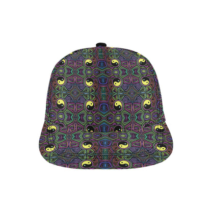Yin Yang Neon Color Design Print Snapback Cap