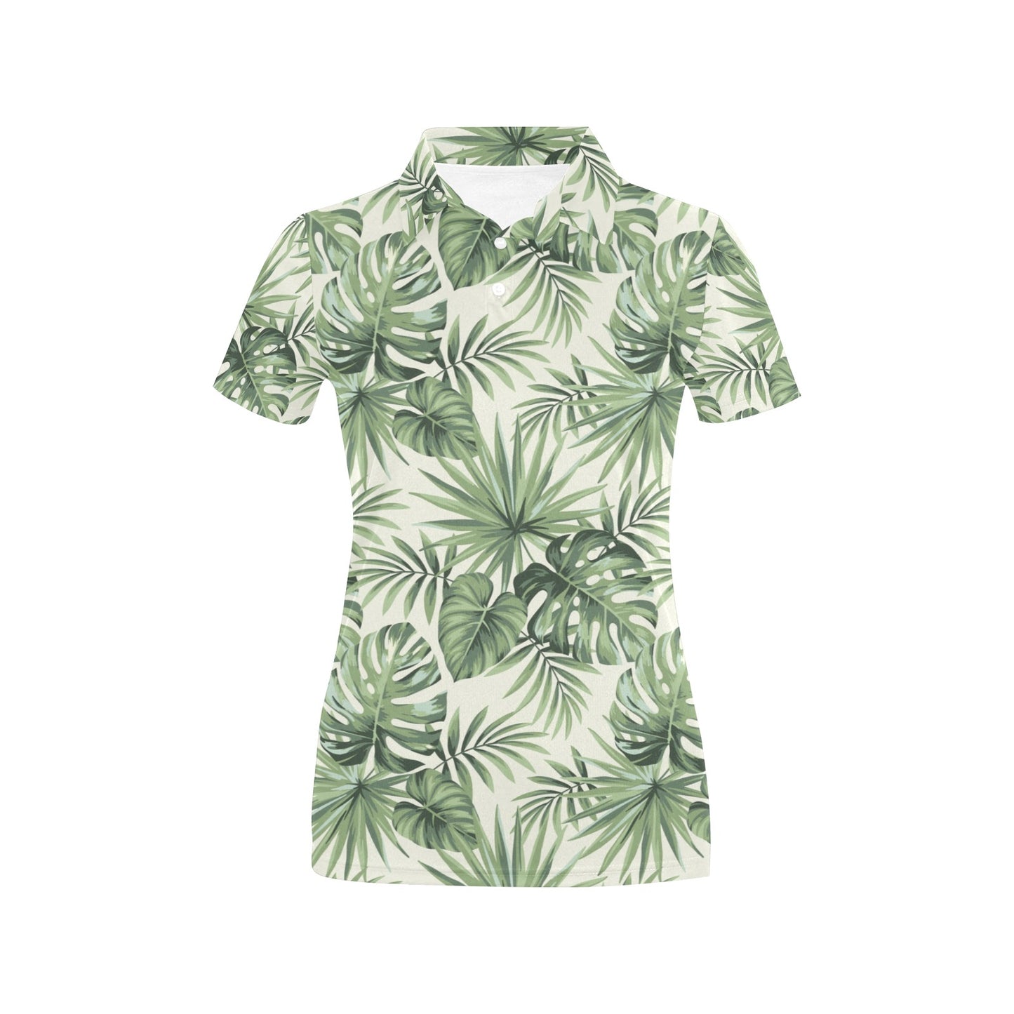Palm Leaf Pattern Print Design A02 Women's Polo Shirt