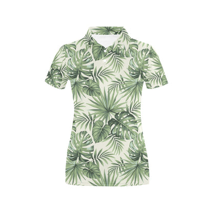 Palm Leaf Pattern Print Design A02 Women's Polo Shirt
