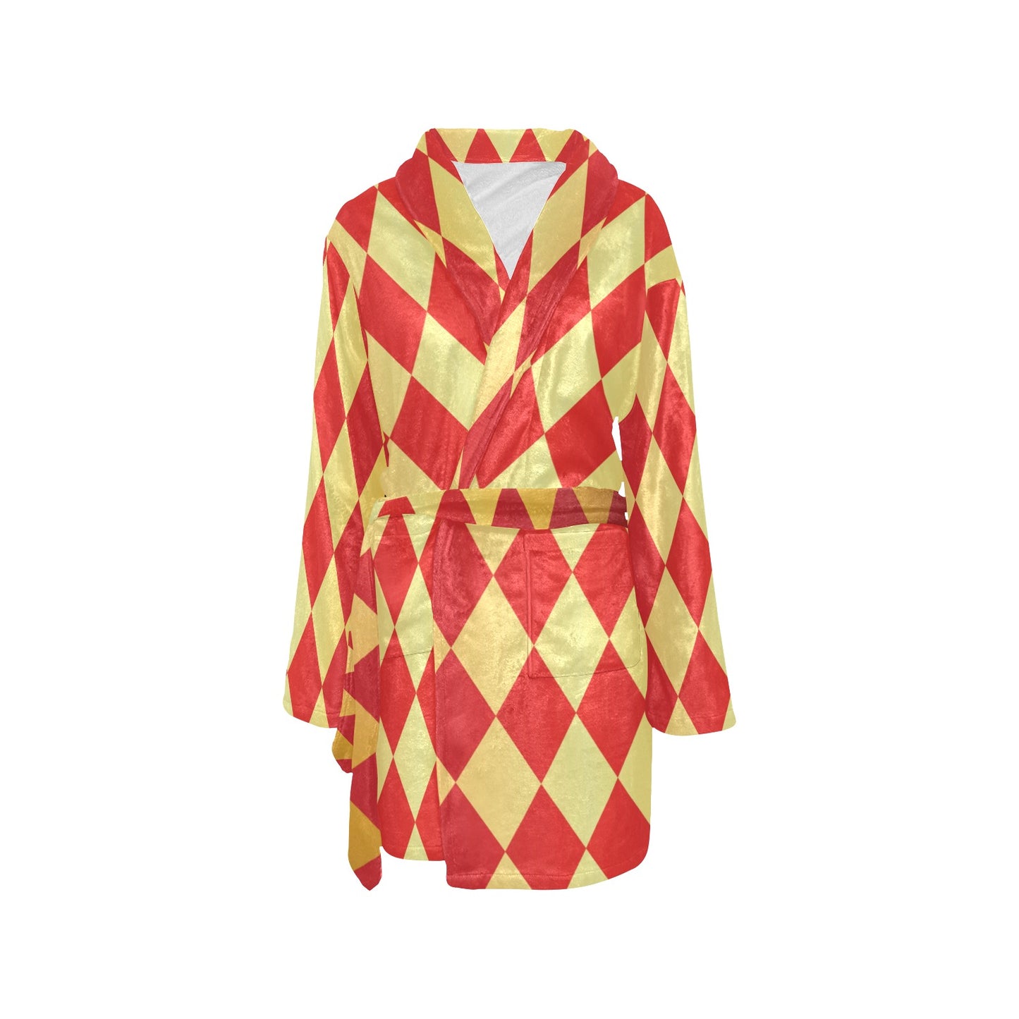Harlequin Pattern Print Design 03 Women's Fleece Robe