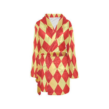 Harlequin Pattern Print Design 03 Women's Fleece Robe