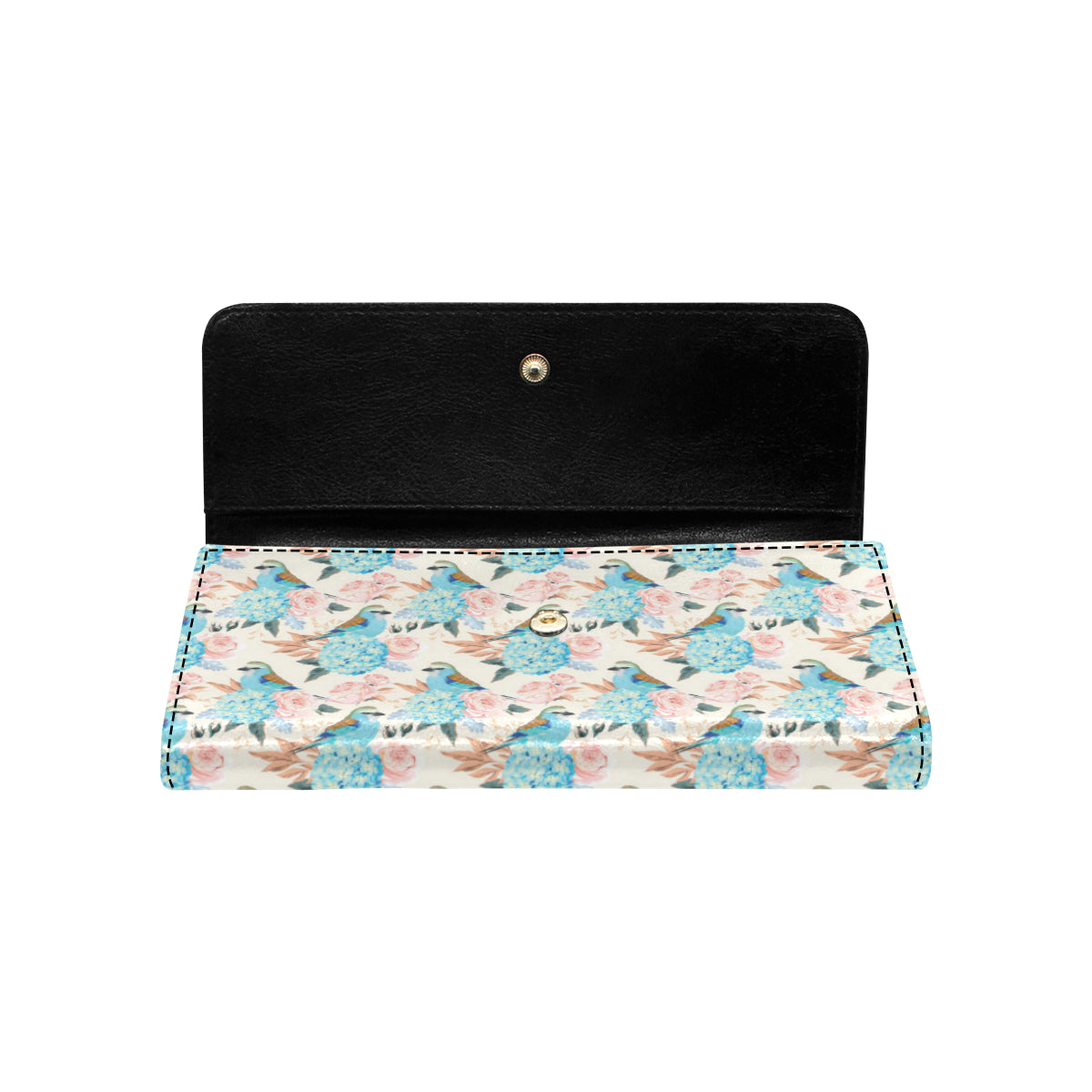 Bluebird Pattern Print Design 03 Women's Trifold Wallet