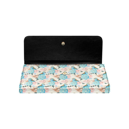 Bluebird Pattern Print Design 03 Women's Trifold Wallet