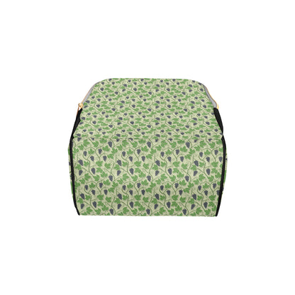 Wine Grape Thmed Print Diaper Bag Backpack