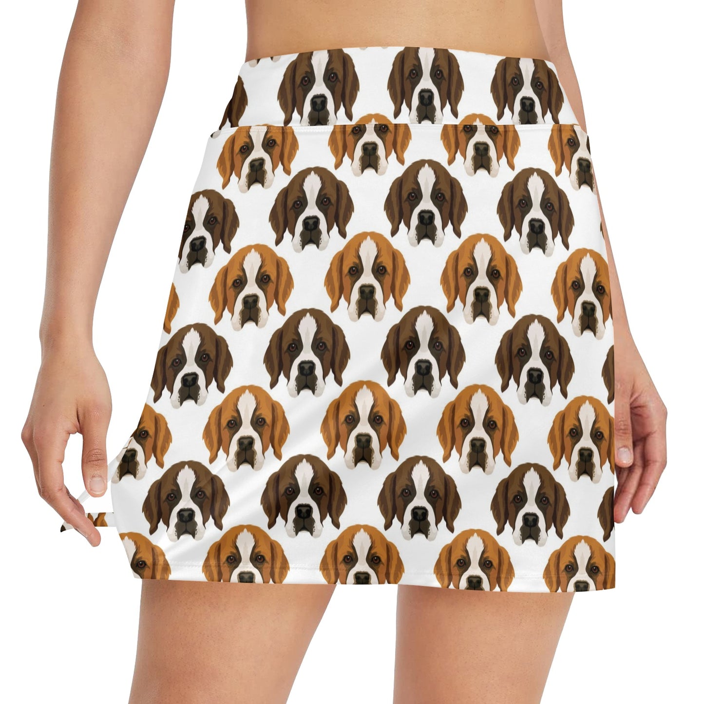 St Bernards Print Design LKS301 17" Golf & Pickleball Skort with Pockets