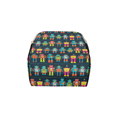Robot Pattern Print Design A01 Diaper Bag Backpack