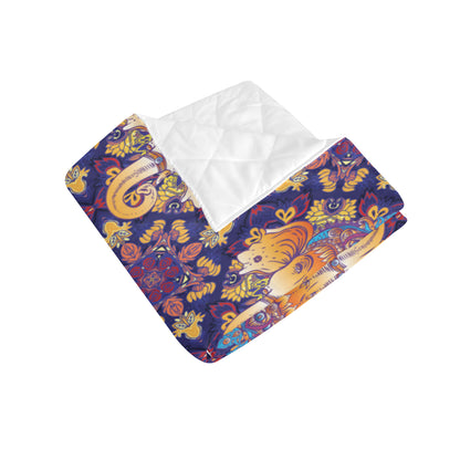 Ganesha Pattern Print Design 01 Premium Quilt