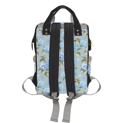 Hydrangea Pattern Print Design 01 Diaper Bag Backpack