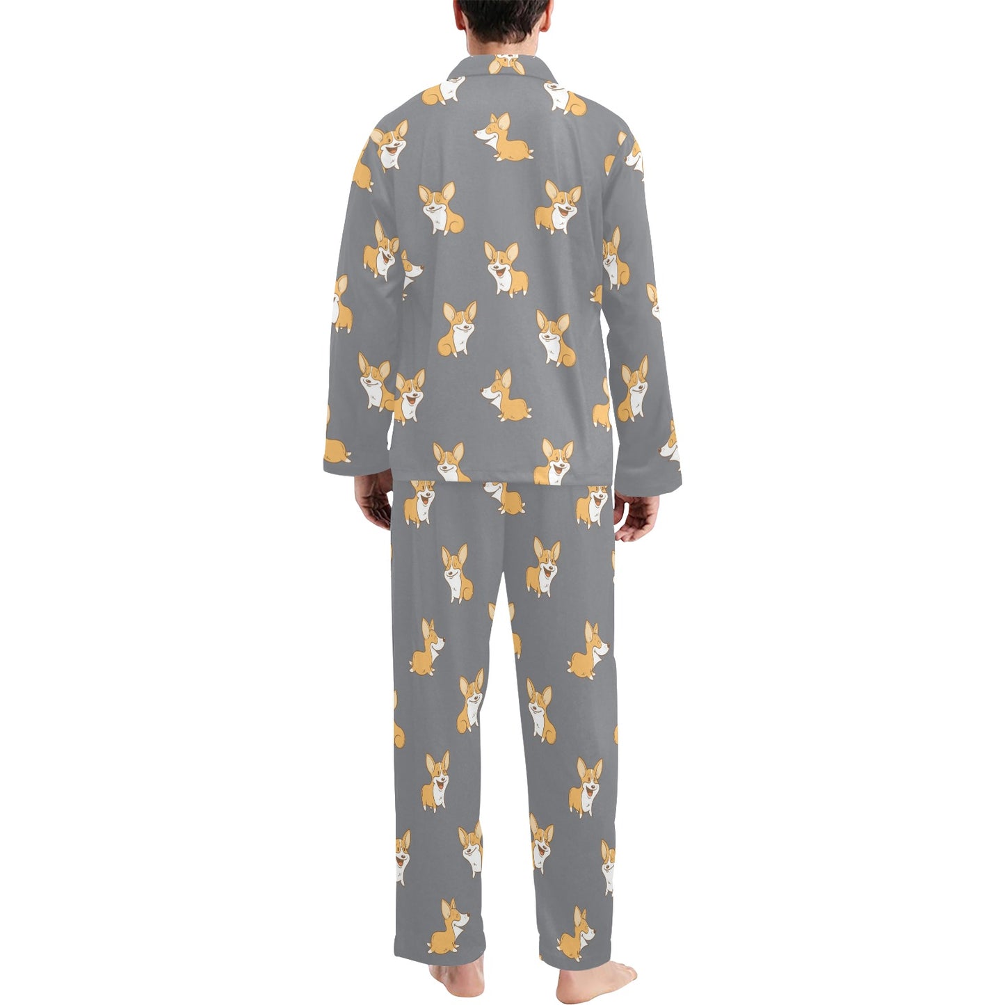 Pembroke Welsh Corgis Pattern Print Design A02 Men's Long Pajama Set