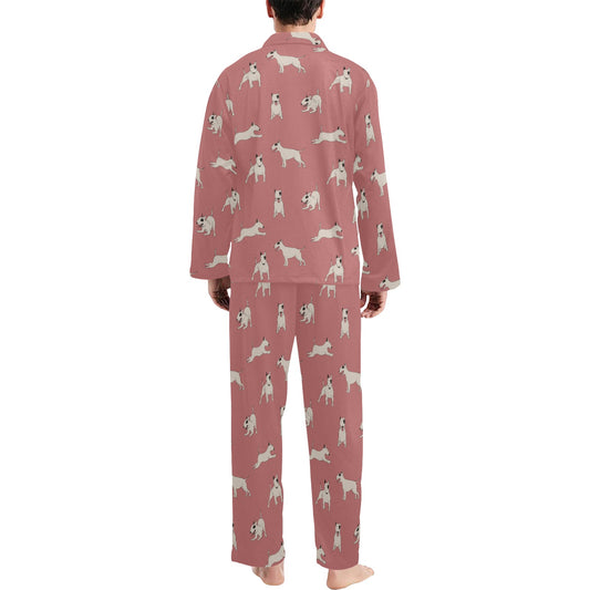 Bull Terriers Pattern Print Design 09 Men's Long Pajama Set