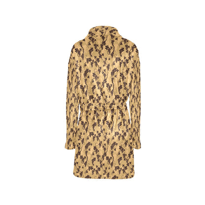 Wine Grape Design Print Women's Fleece Robe