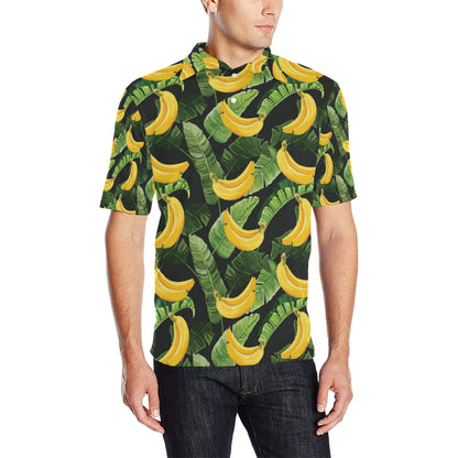 Banana Pattern Print Design BA01 Men Polo Shirt