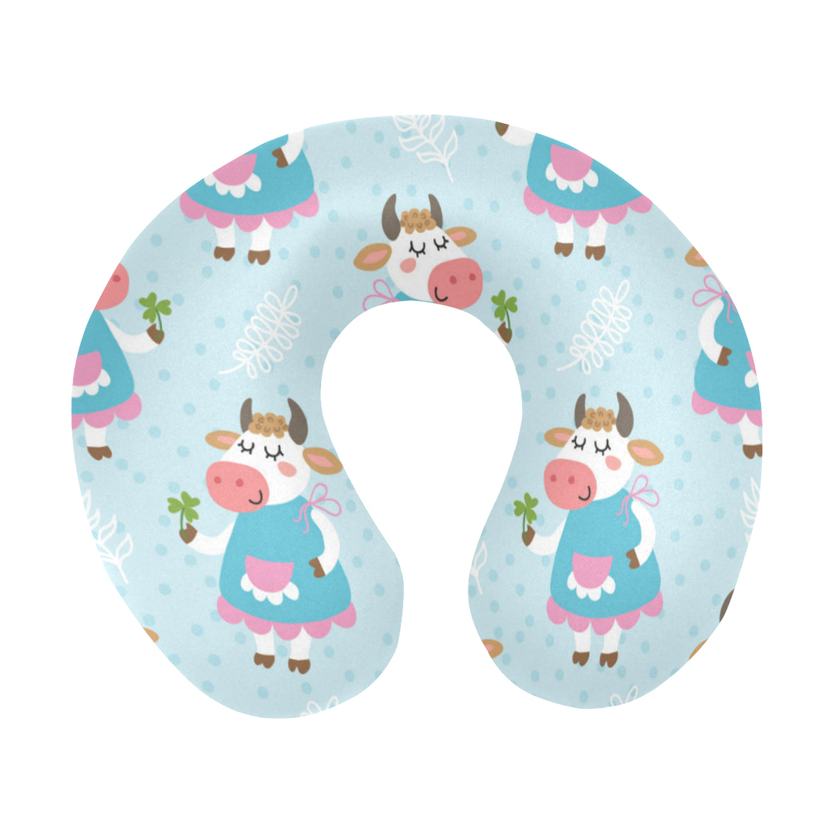 Cattle Happy Pattern Print Design 03 U-Shaped Travel Neck Pillow