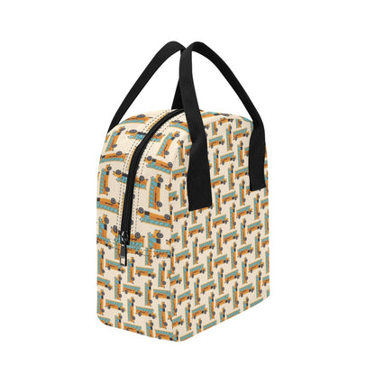 School Bus Print Design LKS305 Insulated Lunch Bag