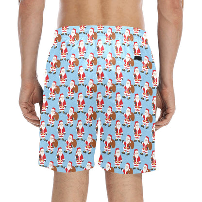 Santa Christmas Themed Print Design LKS305 Men's Swim Trunks Beach Shorts