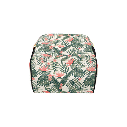 Tropical Flower Palm Leaves Diaper Bag Backpack
