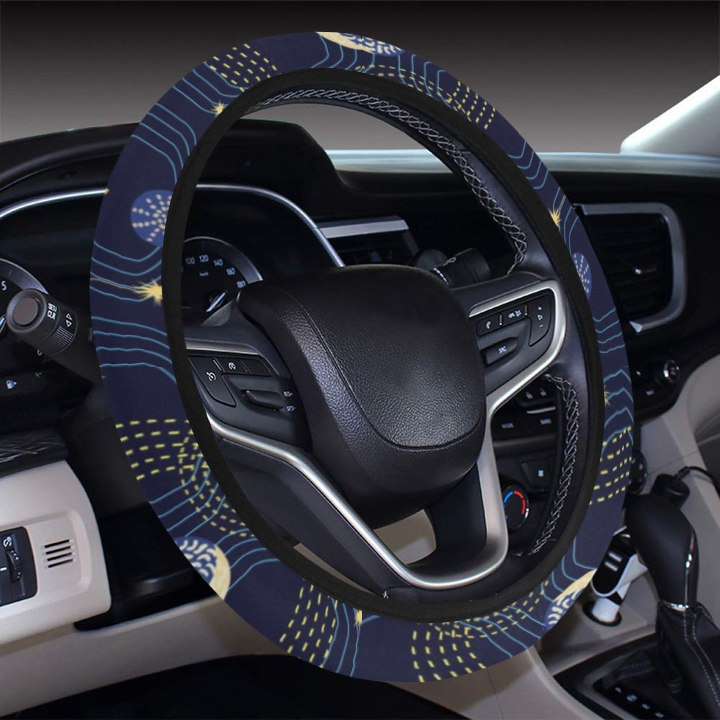 Zodiac Print Design LKS302 Steering Wheel Cover with Elastic Edge