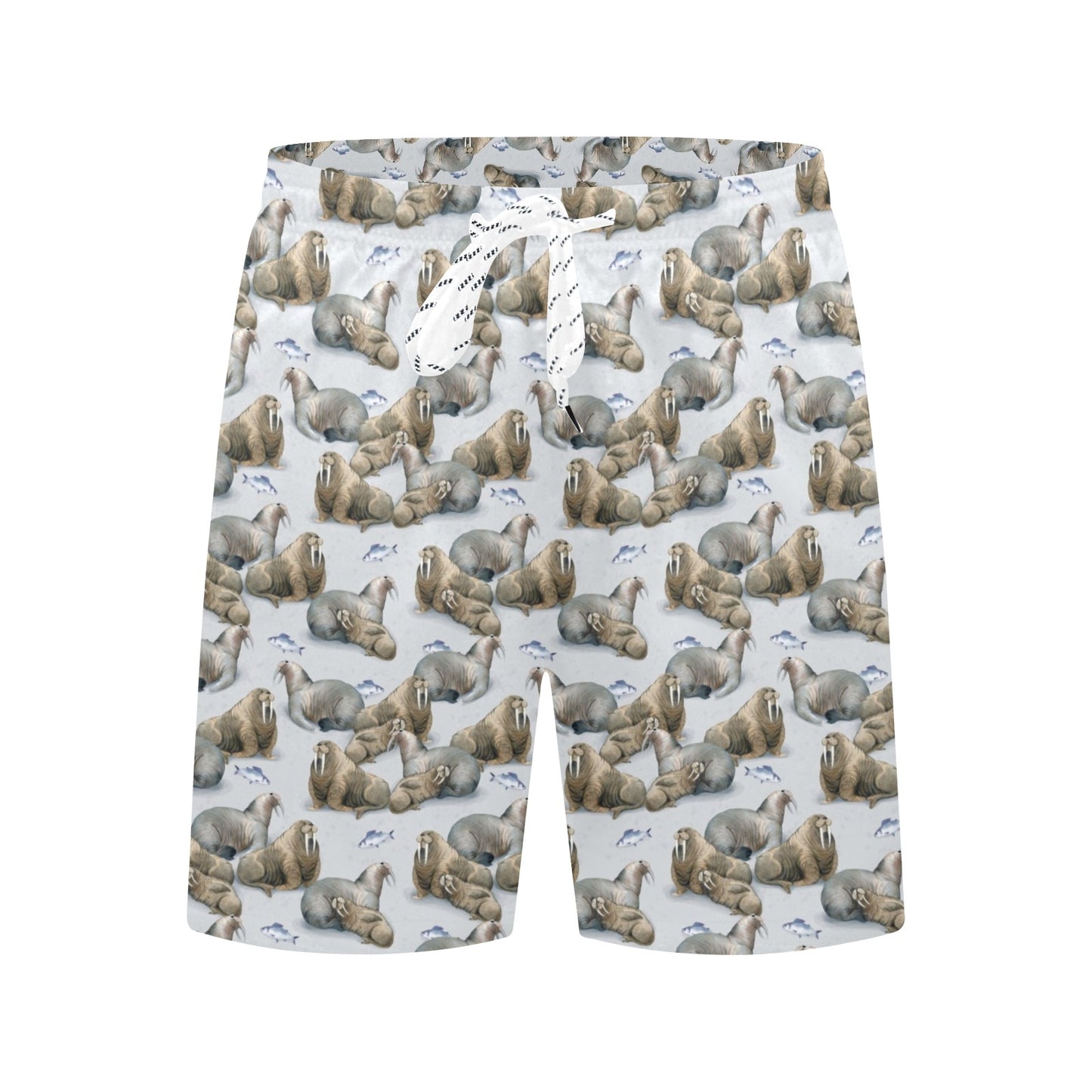 Walrus Print Design LKS401 Men's Swim Trunks Beach Shorts