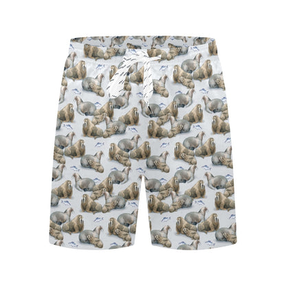 Walrus Print Design LKS401 Men's Swim Trunks Beach Shorts