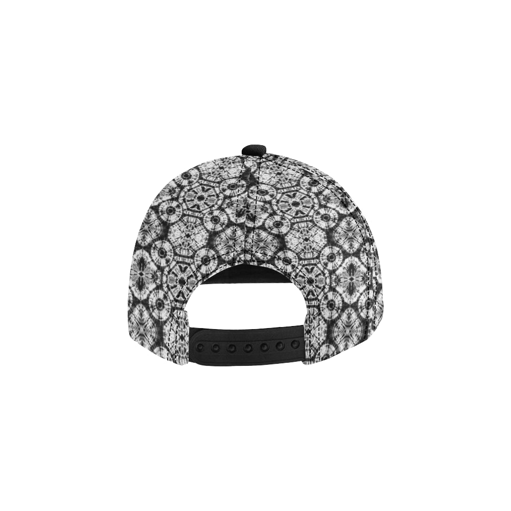 Tie Dye Black White Design Print Snapback Cap