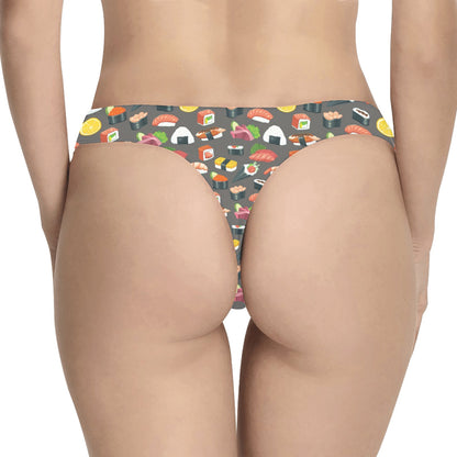 Sushi Pattern Print Women's Thongs