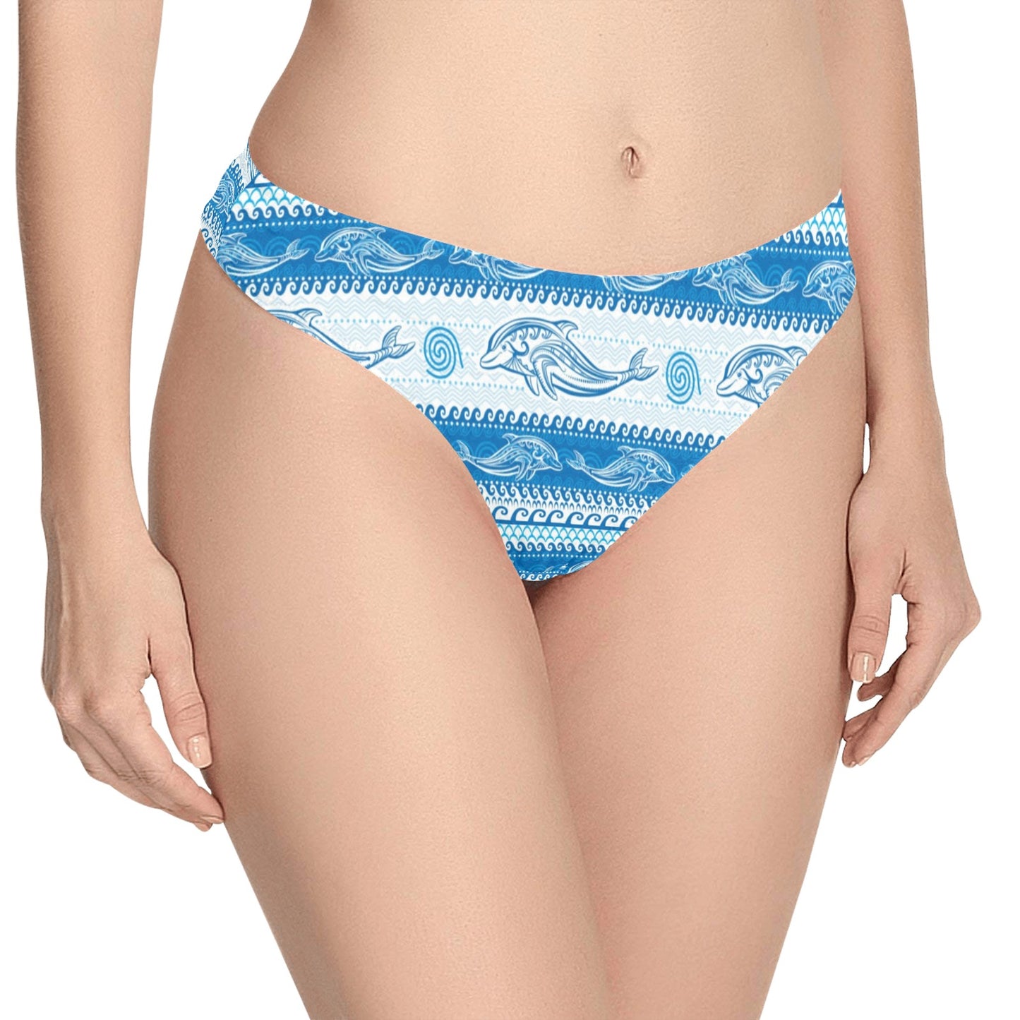 Dolphin Tribal Print Pattern Women's Thongs