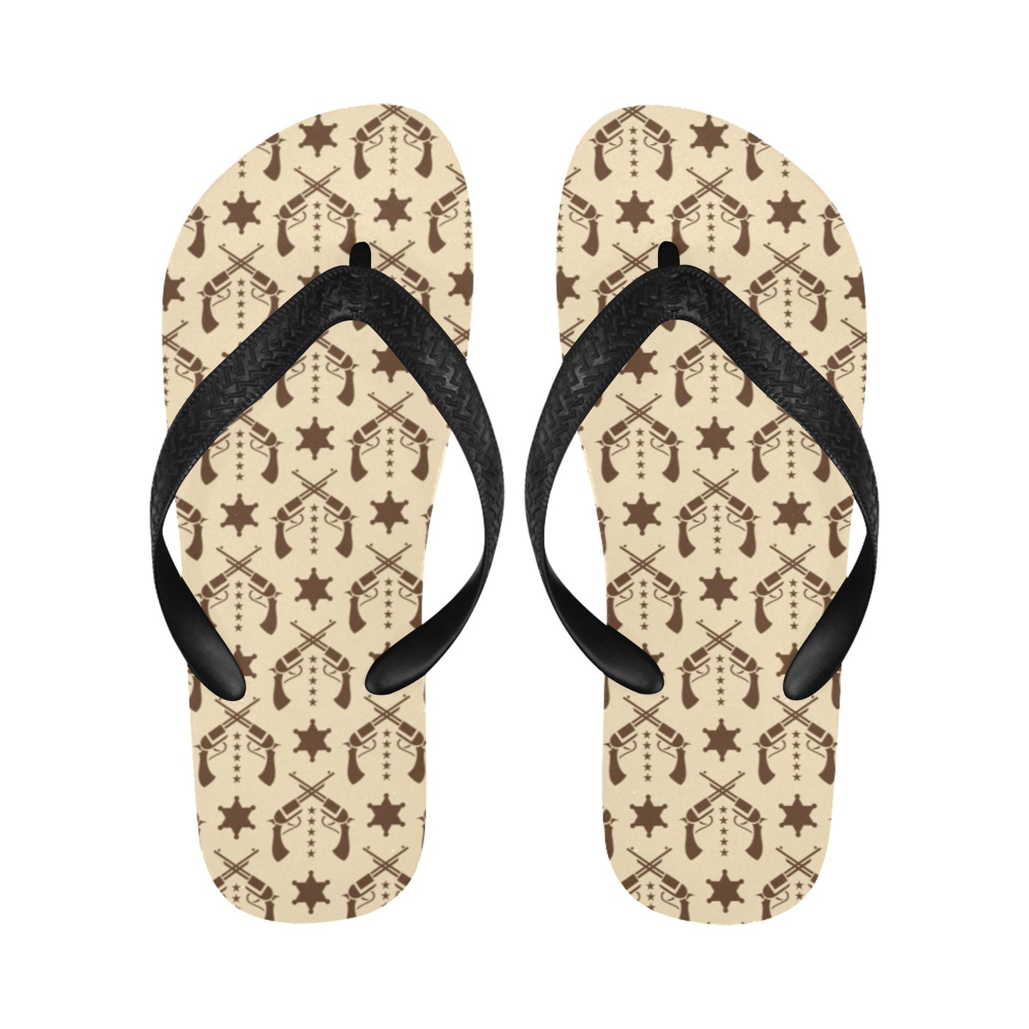 Western Cowboy Print Design LKS302 Flip Flops