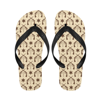 Western Cowboy Print Design LKS302 Flip Flops