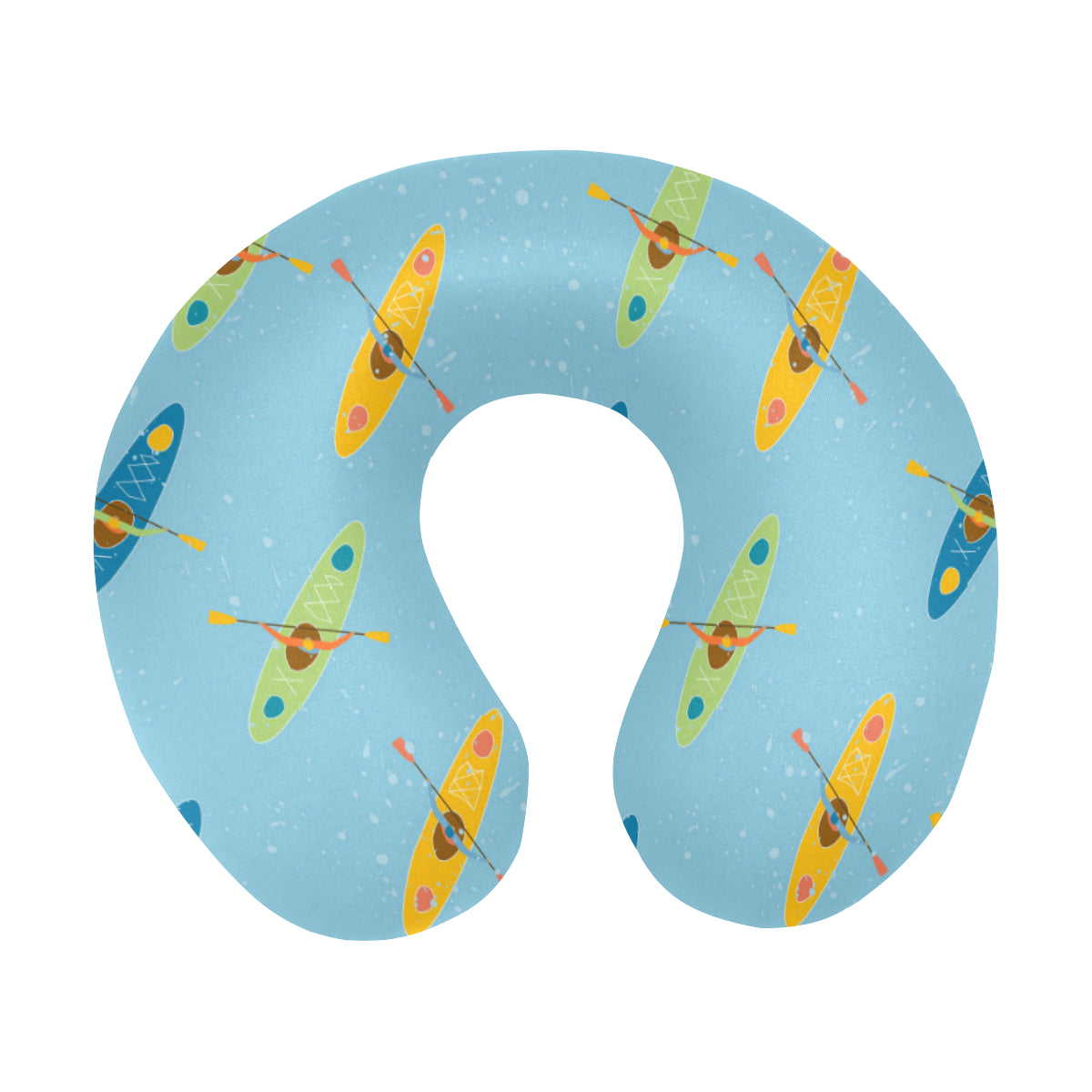 Kayak Pattern Print Design 04 U-Shaped Travel Neck Pillow
