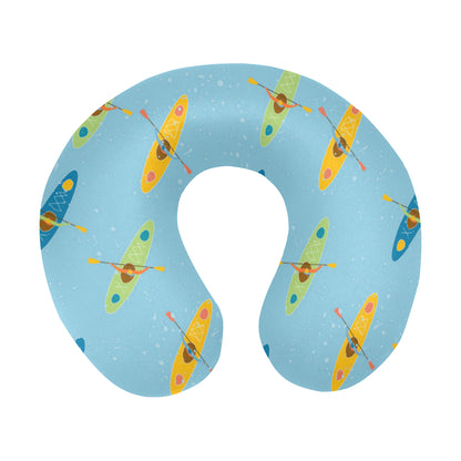 Kayak Pattern Print Design 04 U-Shaped Travel Neck Pillow