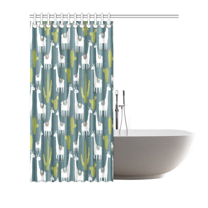 Llama Cactus Pattern Print Design 03 Shower Curtain