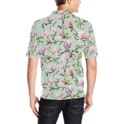 Magnolia Pattern Print Design MAG04 Men Polo Shirt