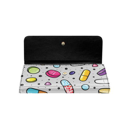Pill Pattern Print Design A04 Women's Trifold Wallet