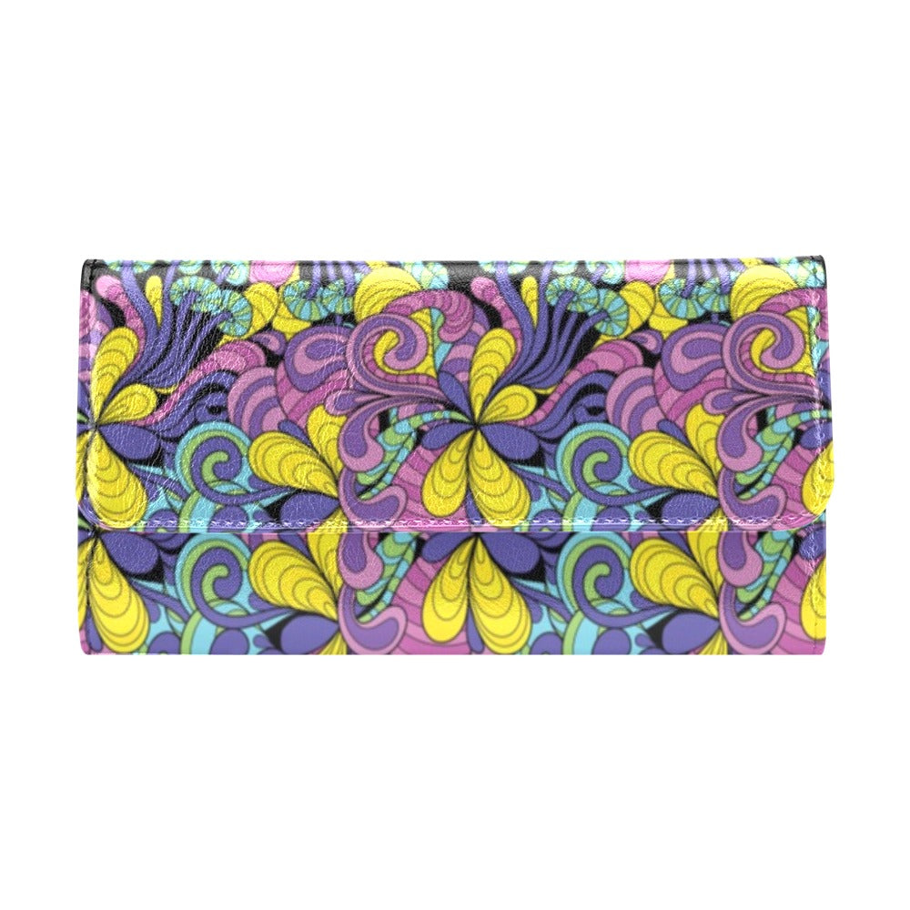 Trippy Print Design LKS305 Women's Trifold Wallet