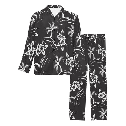 Palm Tree Pattern Print Design PT02 Men's Long Pajama Set