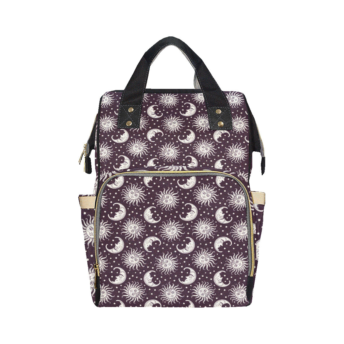 Sun Moon Face Diaper Bag Backpack