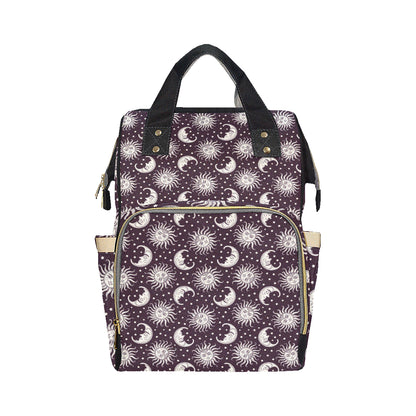 Sun Moon Face Diaper Bag Backpack
