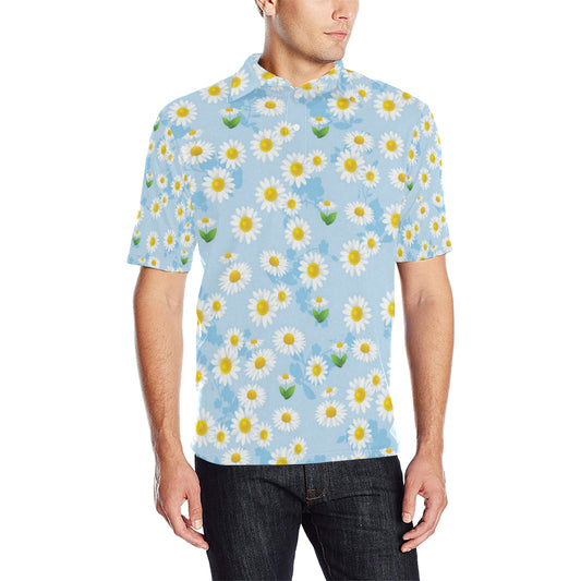 Daisy Pattern Print Design DS010 Men Polo Shirt