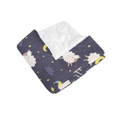 Sheep Night Pattern Print Design 02 Premium Quilt