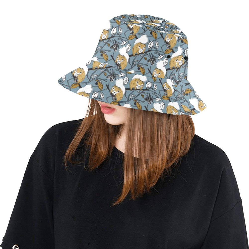 Squirrel Print Design LKS305 Unisex Bucket Hat