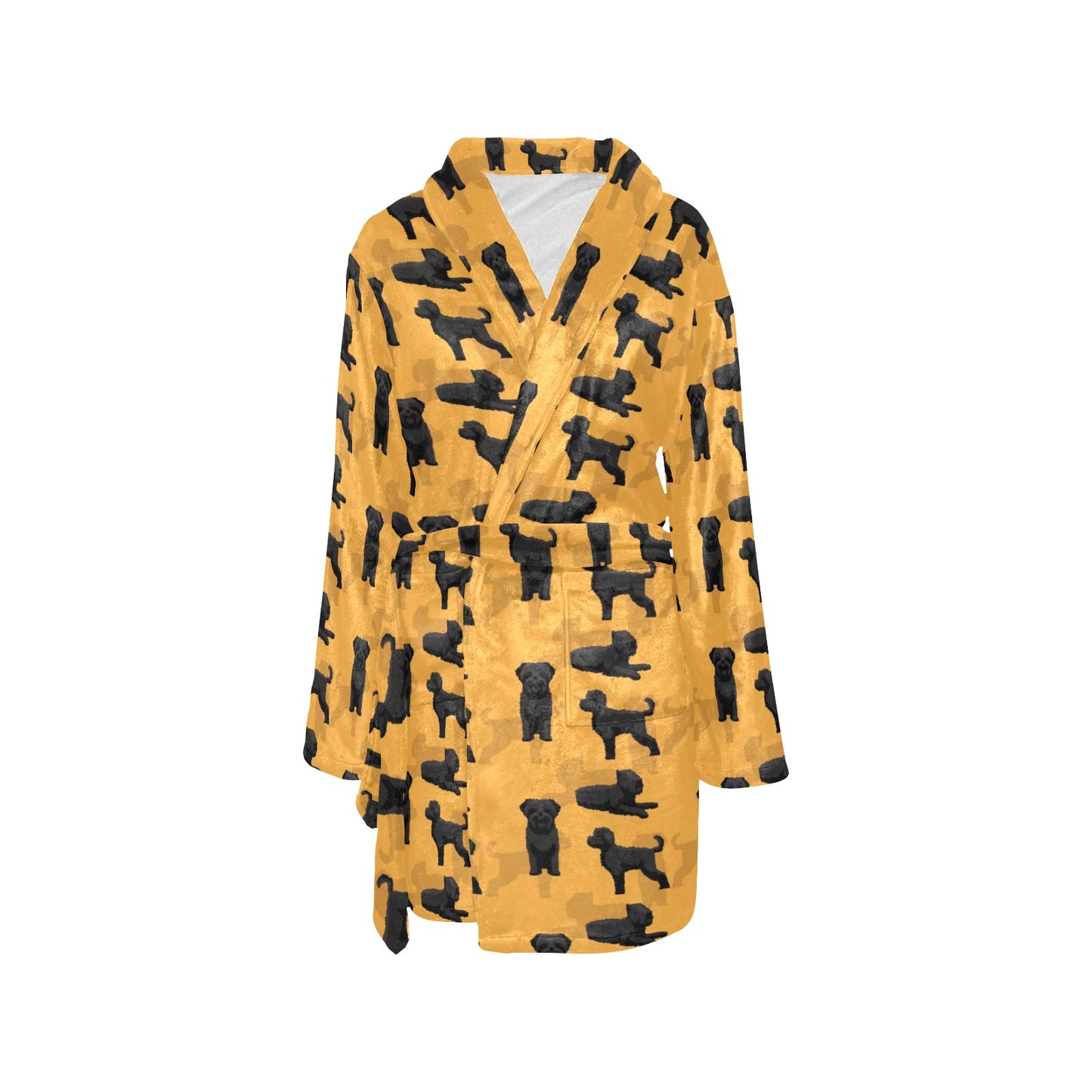 Bouviers des Flandres Pattern Print Design 01 Women's Fleece Robe
