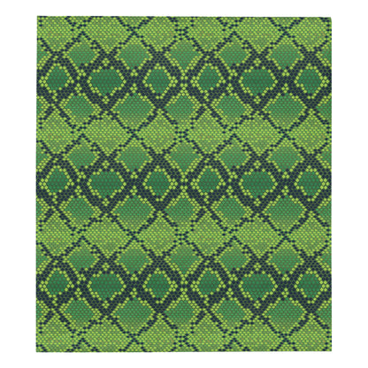 Python Green Pattern Print Design A01 Premium Quilt