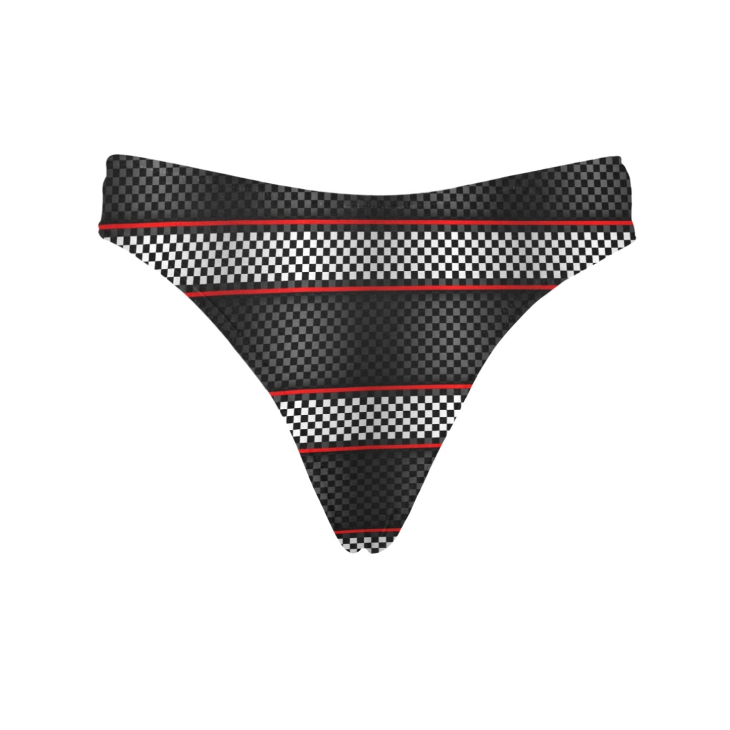 Checkered Flag Red Line Style Women's Thongs